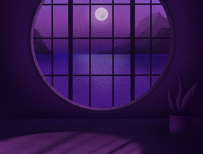 Moonlight animation design graphic design illustration logo moon pantone procreate twilight