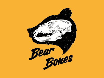 Bear Bones animal bear bones design illustration skull typography vector
