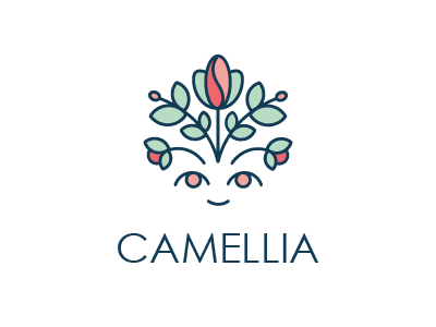 Camellia branding color florist graphic design icon logo logotype pantone vector