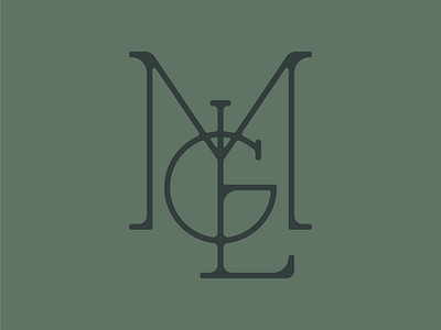 Monogram “MLG” design handmade lettering logo monogram type
