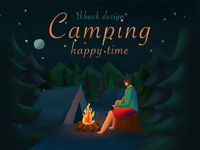 Camping animation color dark design illustration ios11 logo ui ux web