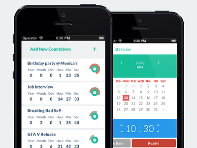 Count.do UI calendar countdown counter flat timer turquoise ui ux