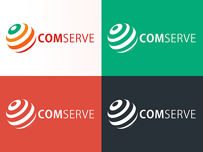 ComServe Logo brand dark design flat green icon illustration logo red telecommunication