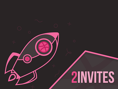 2x Dribbble Invites dark draft dribbble giveaway invite rocket space
