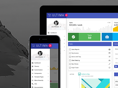 Ultima Theme & Layout admin angular dashboard design interface material mobile primefaces ui ui kit ultima web