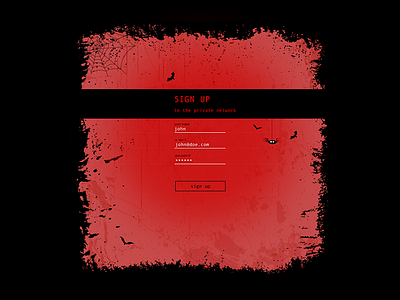 Daily UI Challange No.1 - Sign Up dailyui dark form halloween red sign in sign up ui web