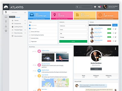 Atlantis Theme & Layout admin atlantis dashboard design interface layout menu primefaces template theme ui web