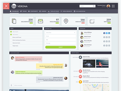 Verona Theme & Layout admin crm dashboard enterprise interface layout menu primefaces template theme ui verona