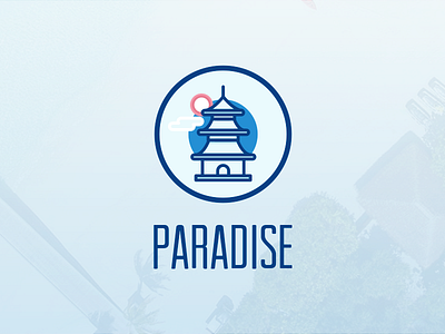 Paradise Logo beach blue branding far east icon illustration logo paradise primefaces