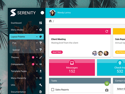Serenity Theme & Layout admin angular dashboard enterprise google jsf layout material material design palm template ux