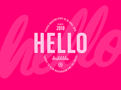 Hi Dribbble! branding design lettering logo pink san serif serif typography
