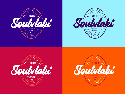 Soulvlaki - Coloured branding lettering logo mark san serif type typography