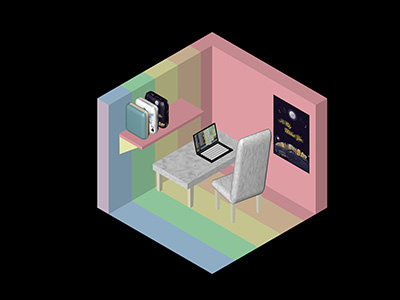 Room 3d bed bedroom broadcasting games isometric living render room stream twitch video