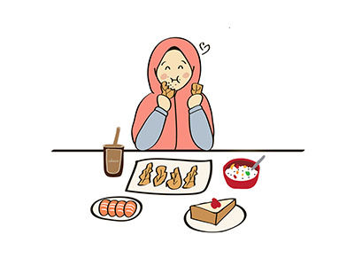 good bye diet cartoon character children cute diet flat fun hijab illustration mascot moslem symbol