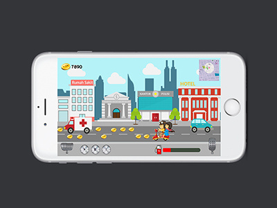 user inter face game 2D 2d city couple game jakarta pause ui ux