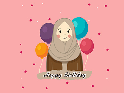 Let's enjoy it! ;) ballon birthday cake color enjoy graphic happy illustration moslem vector wave