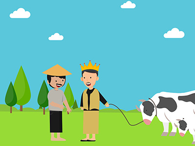 King of old days adventure cow culture game green indonesian king sunrise sunset temple trees villagers