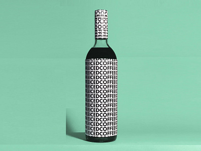 ICEDCOFFEE bold bottle design branding coffee modern packaging typography