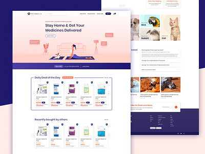 PharmaZu - Stay home & Get Your Medicines Delivered ecommerce landing page pet pet care pet medicine pets pharma pharmaceutical pharmacy