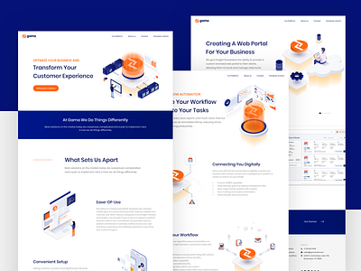 Web Design for Gama design illustration isometric illustration landing design landing page saas shipment shipping ui