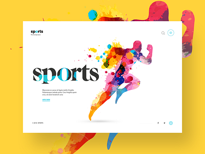 Sports Website Concept art clean creative design illustration light minimal sports typography ui web website