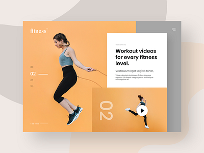 Fitness Website clean creative design fitness landing page light minimal web website