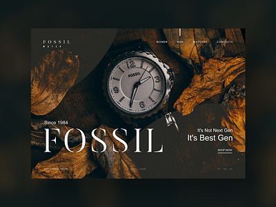 FOSSIL : E-commerce Design black creative ecommerce typography ui web website