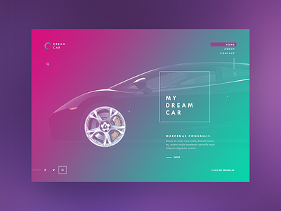 Dream Car : Automobiles Company Website Design automobiles clean creative design gradient landing page concept minimal typography web website