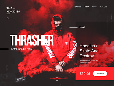 The Hoodies : Online Shopee black creative dark design ecommerce hoodie typography ui web website