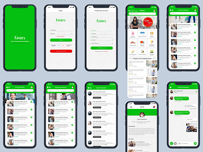 Favors App branding design haircut mobile application technology ui ux