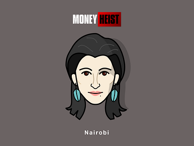 Money heist - Nairobi avtar branding character character concept characterdesign face famous flat la casa de papel money heist nairobi portrait series art tv series vector