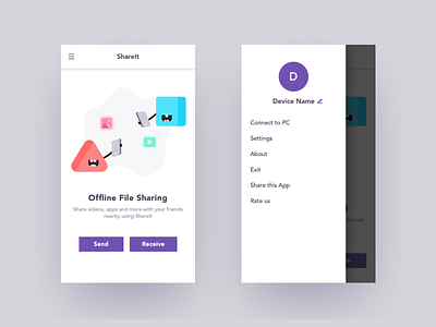 File Sharing App android app android app design character file share icons interface ui ux uxdesign