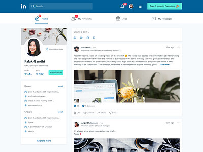 LinkedIn Home page - Redesign