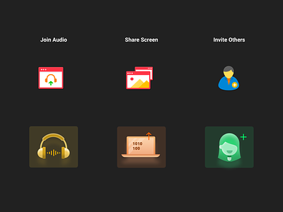 Zoom Icons - Dark theme icons iconset illustration ui