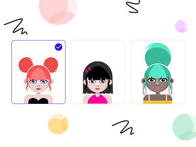 Avatars avatar avatardesign character charater design cute cute illustrations faces female flat girls illustrations vector web