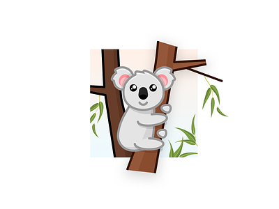 Koala cute cute animal design eucalyptus flat illustration koala vector