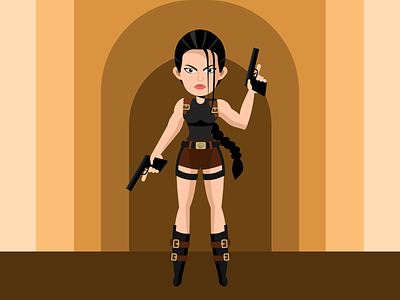 Lara Croft - Tomb Raider character design flat graphic design illustration logo ui vector