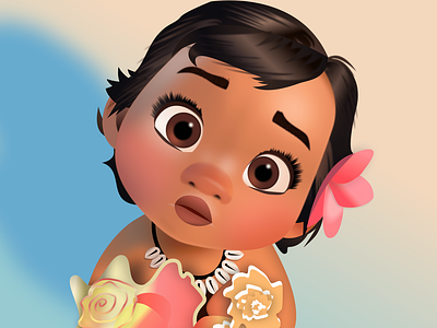 Baby Moana character design disney figma illustration made in figma moana vector