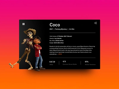 Coco Movie Review Ui coco concept gradient movie poster ui uiux