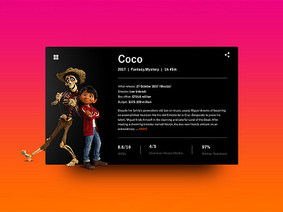 Coco Movie Review Ui coco concept gradient movie poster ui uiux