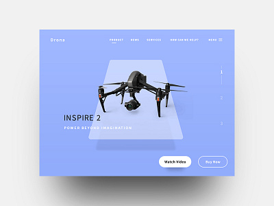 Drone landing page ui camera drone fly future landing page product technology ui ux web