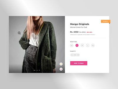 Shopping Website Card Design card design shopping bag shopping website typography ui ux ux design website