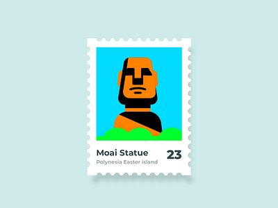 Weekly Warmup  | Moai Statue Stamp