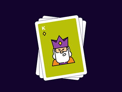 Playing Cards card game carddesign cards character clean diamond dribbble dribbbleweeklywarmup flat illustration king playing card