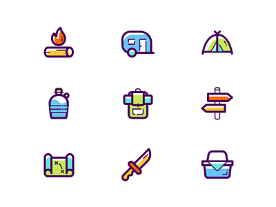 Camping icons