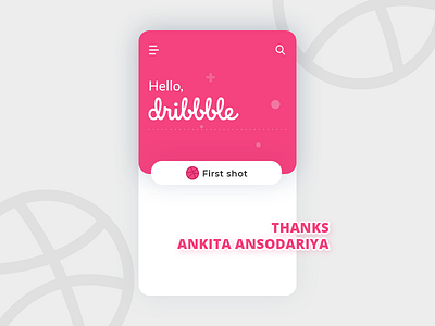 Debuts Short Dribbble debut first shot grey hello dribbble pink search thanks ui design