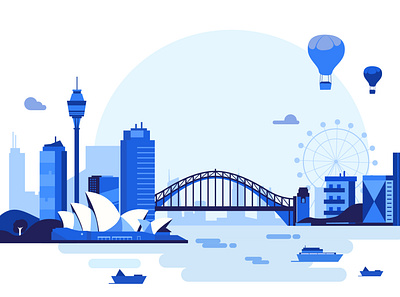 City sky, Australia city digitalart graphic design illustration