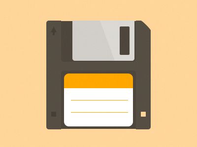 Three and a Half, Flattened flat floppy disk illustration vector