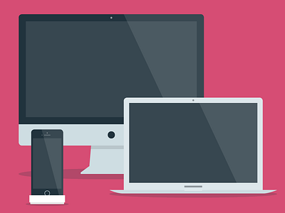 Flat Apple Devices (.indd) flat freebie illustration imac indesign iphone 5s macbook air mock up psddd vector