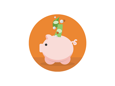 Full Piggy Bank bills coins illustration illustrator money pig piggy bank saving vector